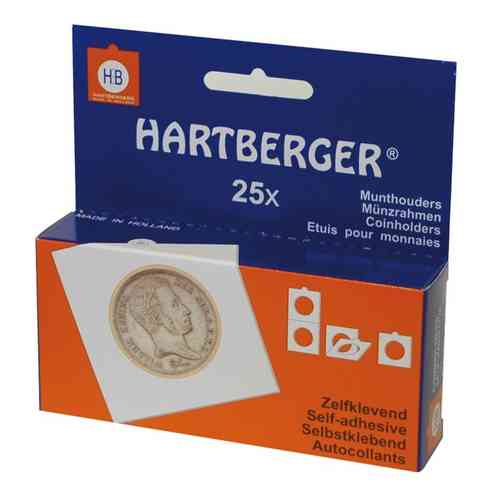 Hartberger Card Coin holders self adhesive 15mm for Crowns